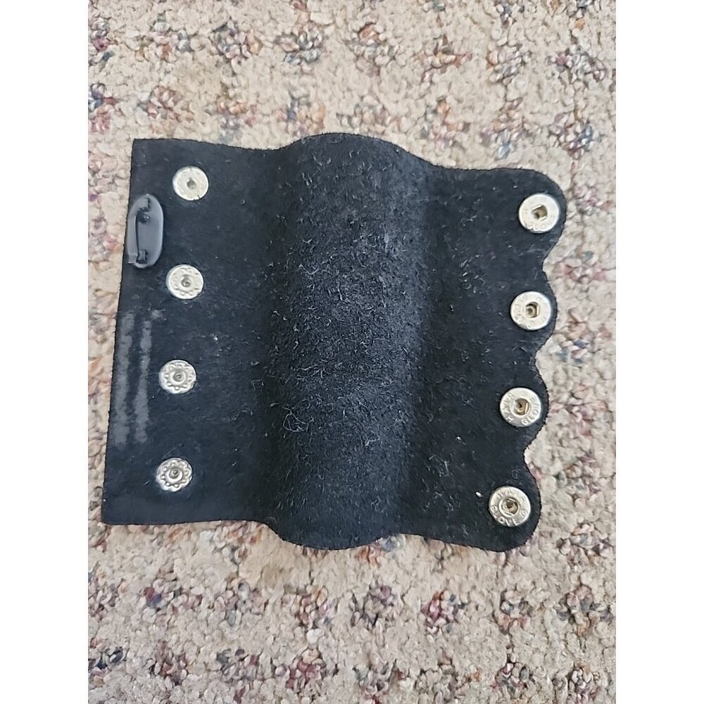 Genuine Harley Davidson Black Leather Ponytail Holder‎ Hair Gloves Rose & Eagle - Picture 3 of 5